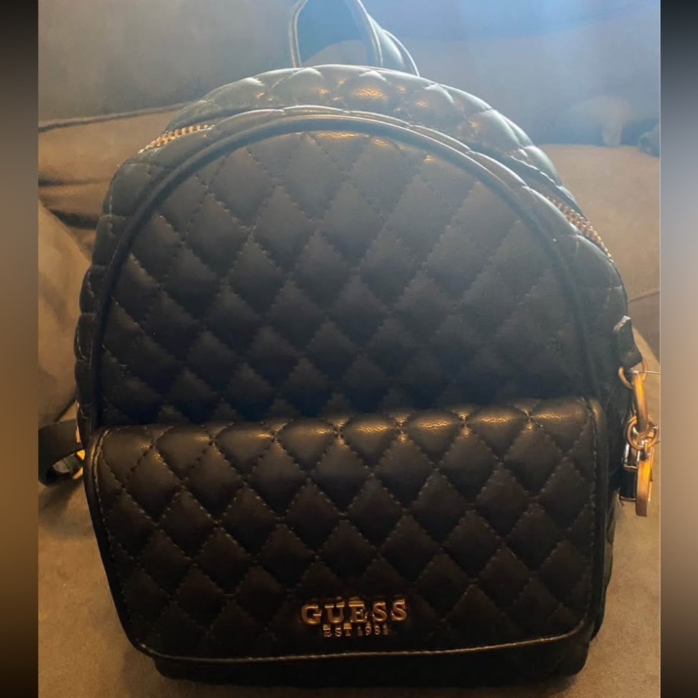 GUESS Black Quilted Backpack - Picture 5 of 10